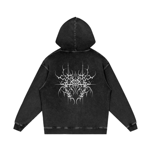 Always Seen Snow Washed Loose Cotton Hoodie